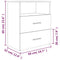 vidaXL Bed Cabinet Smoked Oak 50x32x60 cm
