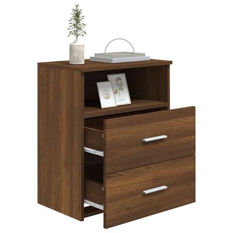 vidaXL Bed Cabinet Brown Oak 50x32x60 cm