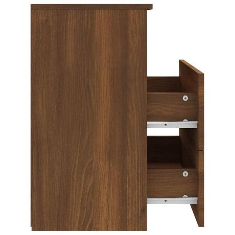 vidaXL Bed Cabinet Brown Oak 50x32x60 cm