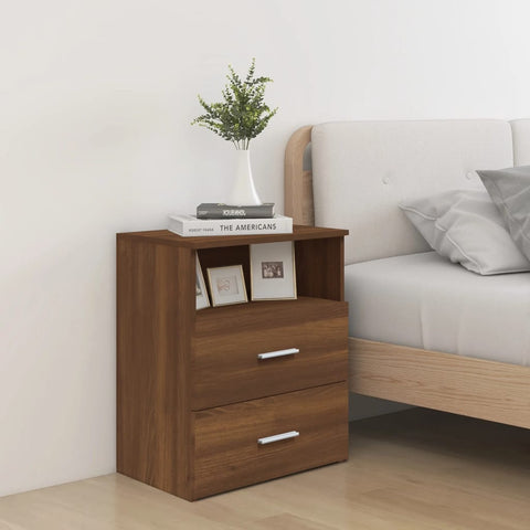 vidaXL Bed Cabinet Brown Oak 50x32x60 cm