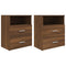 vidaXL Bed Cabinets 2 pcs Brown Oak 50x32x60 cm