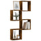 vidaXL Wall Cube Shelves 4 pcs Smoked Oak 30x15x30 cm