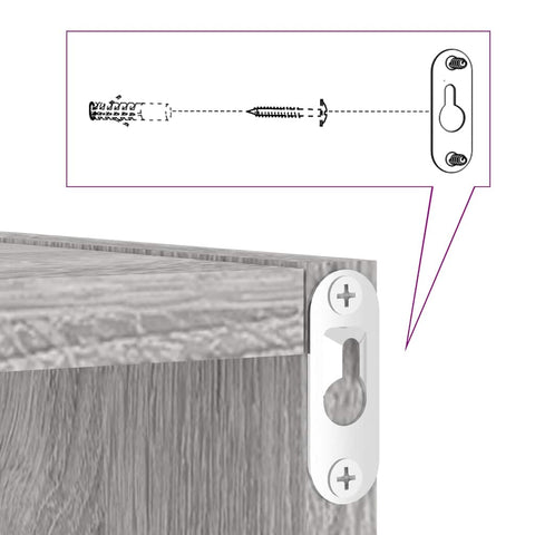 vidaXL Wall Cube Shelves 4 pcs Grey Sonoma 30x15x30 cm