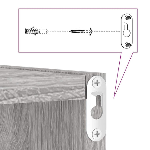 vidaXL Wall Shelves 2 pcs Grey 26 x 15 x 26 cm Engineered wood