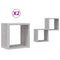 vidaXL Wall Shelves 2 pcs Grey 26 x 15 x 26 cm Engineered wood