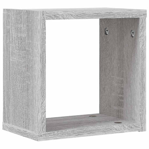 vidaXL Wall Shelves 2 pcs Grey 26 x 15 x 26 cm Engineered wood