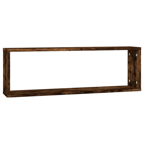 vidaXL Wall Cube Shelves 2 pcs Smoked Oak 80x15x26.5 cm Engineered Wood