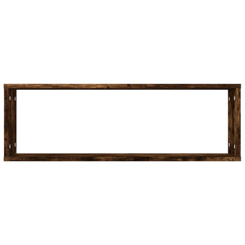 vidaXL Wall Cube Shelves 2 pcs Smoked Oak 80x15x26.5 cm Engineered Wood
