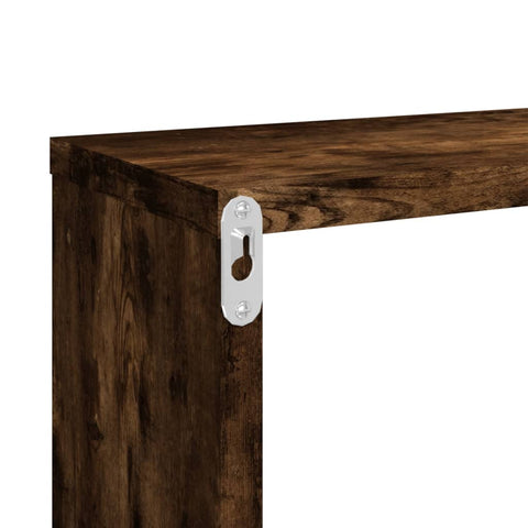 vidaXL Wall Cube Shelves 2 pcs Smoked Oak 80x15x26.5 cm Engineered Wood