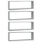 vidaXL Wall Cube Shelves 4 pcs Grey Sonoma 80x15x26.5 cm Engineered Wood