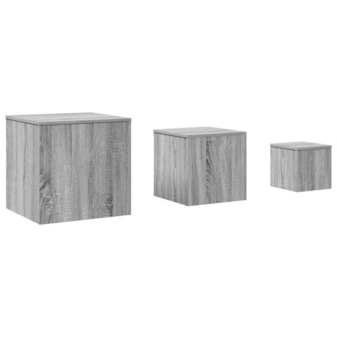 vidaXL Side Tables 3 pcs Grey Sonoma Engineered Wood