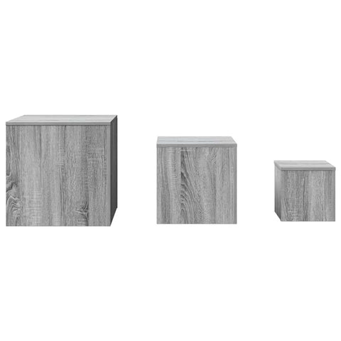 vidaXL Side Tables 3 pcs Grey Sonoma Engineered Wood