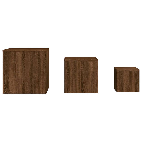 vidaXL Side Tables 3 pcs Brown Oak Engineered Wood