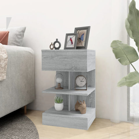 vidaXL Bedside Cabinet Grey Sonoma 40x35x65 cm Engineered Wood