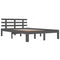 vidaXL Bed Frame without Mattress Grey Solid Wood 150x200 cm King Size King Size