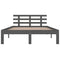 vidaXL Bed Frame without Mattress Grey Solid Wood 150x200 cm King Size King Size