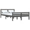vidaXL Bed Frame without Mattress Grey Solid Wood 150x200 cm King Size King Size