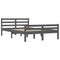 vidaXL Bed Frame without Mattress Grey Solid Wood 150x200 cm King Size King Size