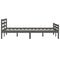 vidaXL Bed Frame without Mattress Grey Solid Wood 150x200 cm King Size King Size