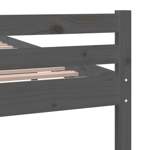 vidaXL Bed Frame without Mattress Grey Solid Wood 150x200 cm King Size King Size