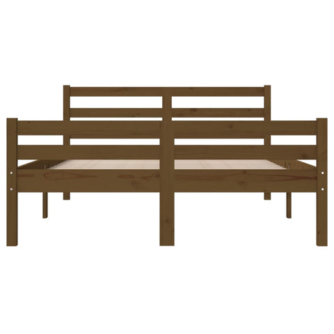 vidaXL Bed Frame without Mattress Honey Brown Solid Wood 150x200 cm King Size
