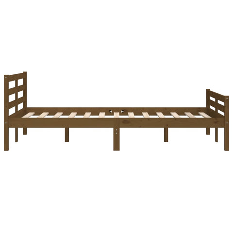 vidaXL Bed Frame without Mattress Honey Brown Solid Wood 150x200 cm King Size