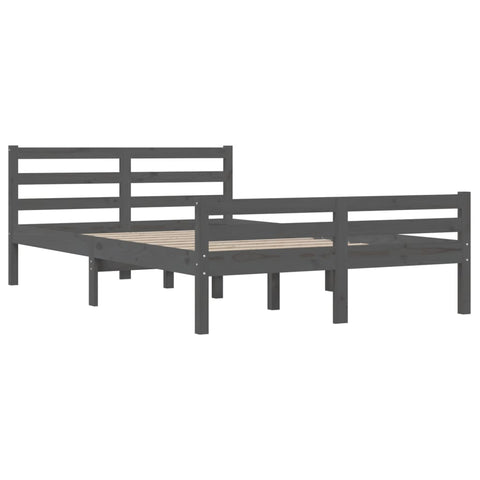 vidaXL Bed Frame without Mattress Grey Solid Wood 160x200 cm