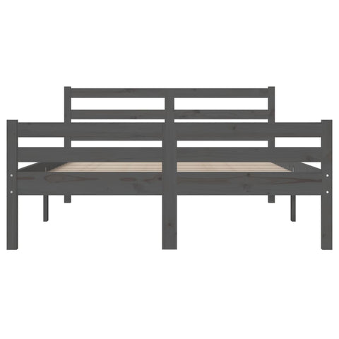 vidaXL Bed Frame without Mattress Grey Solid Wood 160x200 cm