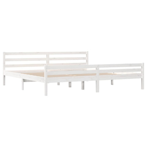 vidaXL Bed Frame without Mattress White Solid Wood 180x200 cm Super King