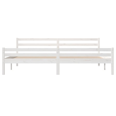 vidaXL Bed Frame without Mattress White Solid Wood 180x200 cm Super King