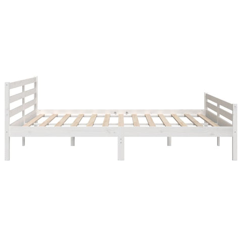 vidaXL Bed Frame without Mattress White Solid Wood 180x200 cm Super King