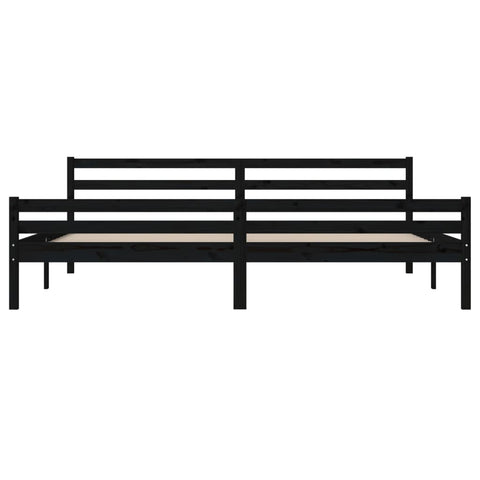 vidaXL Bed Frame without Mattress Black Solid Wood 200x200 cm