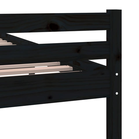 vidaXL Bed Frame without Mattress Black Solid Wood 200x200 cm