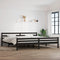 vidaXL Bed Frame without Mattress Black Solid Wood 200x200 cm