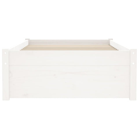 vidaXL Bed Frame without Mattress White Solid Wood 75x190 cm Small Single