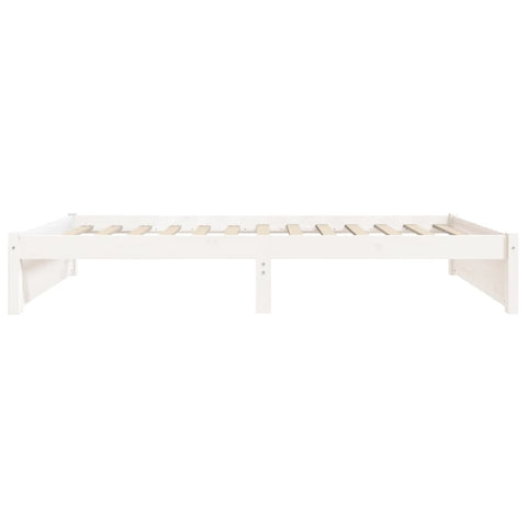 vidaXL Bed Frame without Mattress White Solid Wood 75x190 cm Small Single