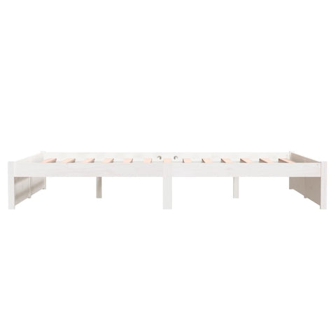 vidaXL Bed Frame without Mattress White Solid Wood 140x190 cm