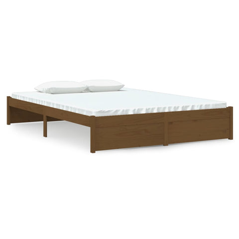 vidaXL Bed Frame without Mattress Honey Brown Solid Wood 140x190 cm