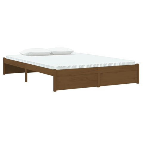 vidaXL Bed Frame without Mattress Honey Brown Solid Wood 140x190 cm