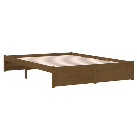 vidaXL Bed Frame without Mattress Honey Brown Solid Wood 140x190 cm