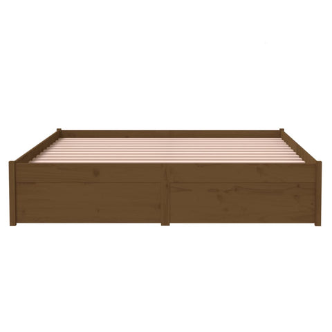 vidaXL Bed Frame without Mattress Honey Brown Solid Wood 140x190 cm