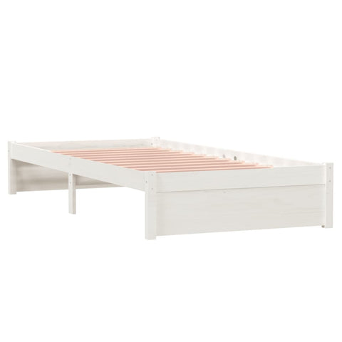 vidaXL Bed Frame without Mattress White Solid Wood 90x200 cm