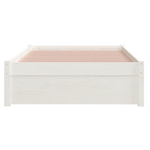 vidaXL Bed Frame without Mattress White Solid Wood 90x200 cm