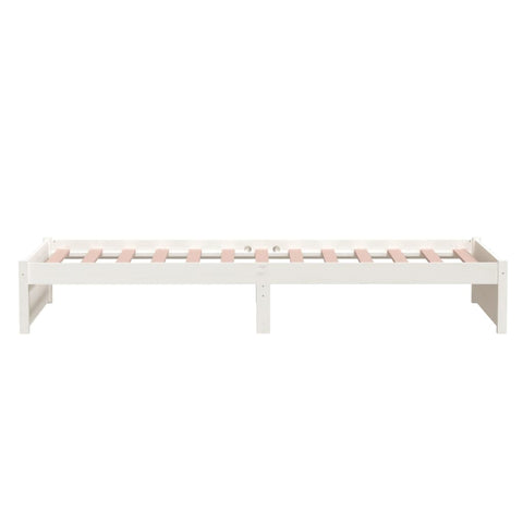 vidaXL Bed Frame without Mattress White Solid Wood 90x200 cm