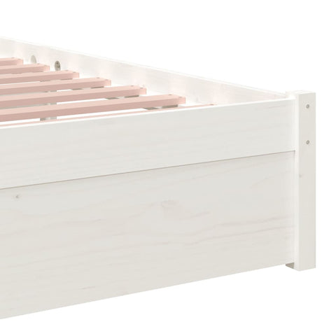 vidaXL Bed Frame without Mattress White Solid Wood 90x200 cm