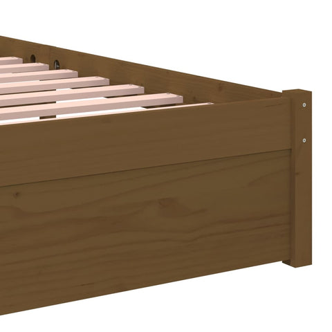 vidaXL Bed Frame without Mattress Honey Brown Solid Wood 90x200 cm