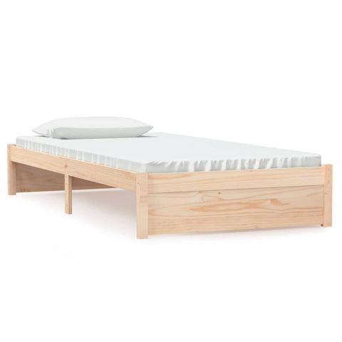 vidaXL Bed Frame without Mattress White Solid Wood 100x200 cm