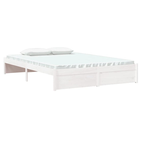 vidaXL Bed Frame without Mattress White Solid Wood 140x200 cm