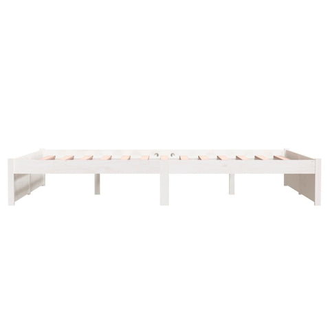 vidaXL Bed Frame without Mattress White Solid Wood 140x200 cm
