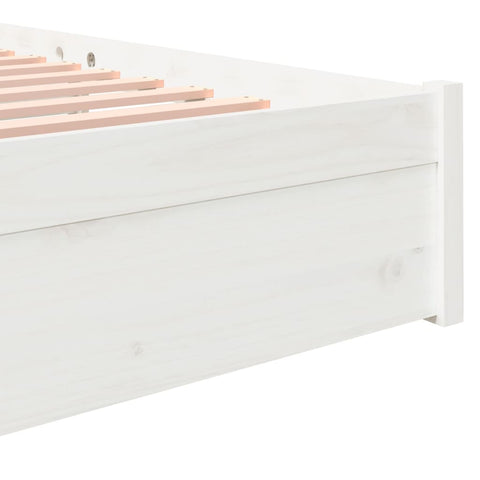 vidaXL Bed Frame without Mattress White Solid Wood 150x200 cm King Size King Size
